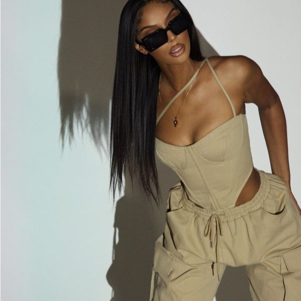 Women's Tan Two Piece Set
